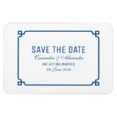 Magnet Flexible Lapis Blue Deco Chic Enregistrer la date (Horizontal)