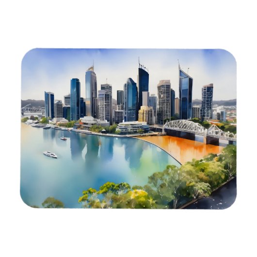 Magnet Flexible L'aquarelle de Brisbane (Horizontal)