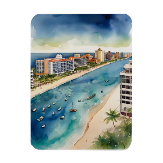 Magnet Flexible L'aquarelle de Cancun (Vertical)