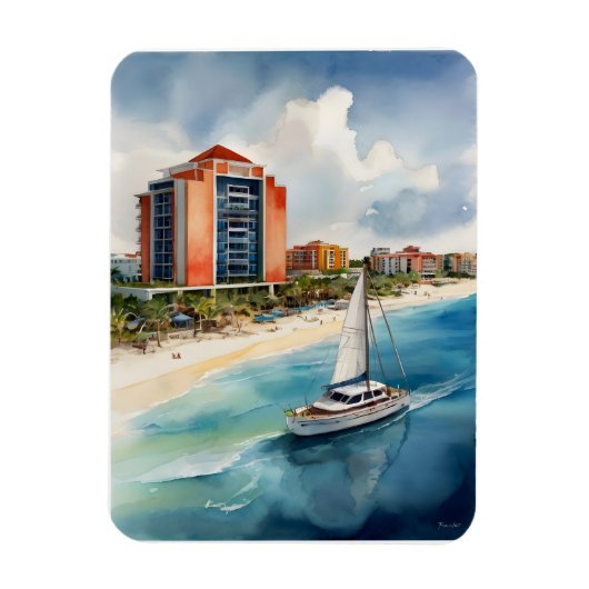 Magnet Flexible L'aquarelle de Cancun (Vertical)