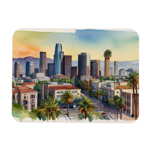 Magnet Flexible L'aquarelle de Los Angeles (Horizontal)