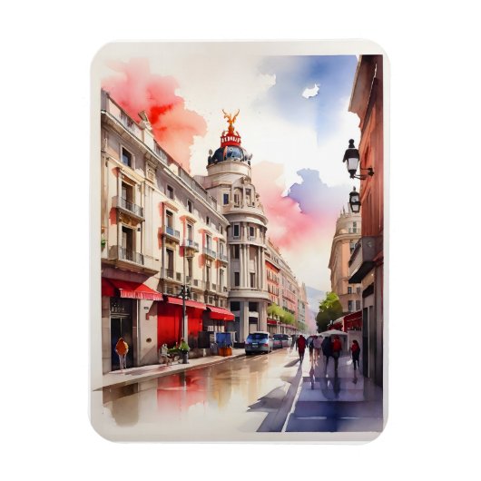 Magnet Flexible L'art de l'aquarelle à Madrid (Vertical)