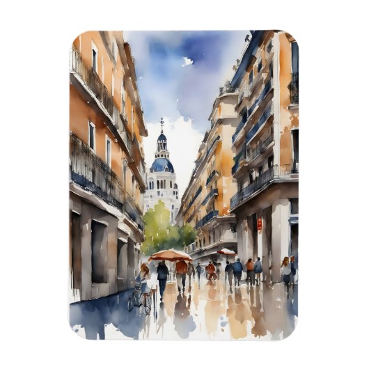 Magnet Flexible L'art de l'aquarelle à Madrid (Vertical)