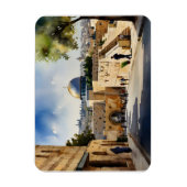 Magnet Flexible L'art de l'aquarelle Jérusalem Israël (Vertical)
