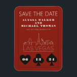 Magnet Flexible Las Vegas Casino Skyline Mariage Enregistrer La Da<br><div class="desc">Un mariage amusant et moderne Save the Date aimant pour exciter vos invités pour votre mariage à Las Vegas! Ce Save the Date comprend des graphites en noir gras de carte à jouer, un rendu moderne de la ligne d'horizon de Las Vegas, ainsi que des polices et du texte entièrement...</div>
