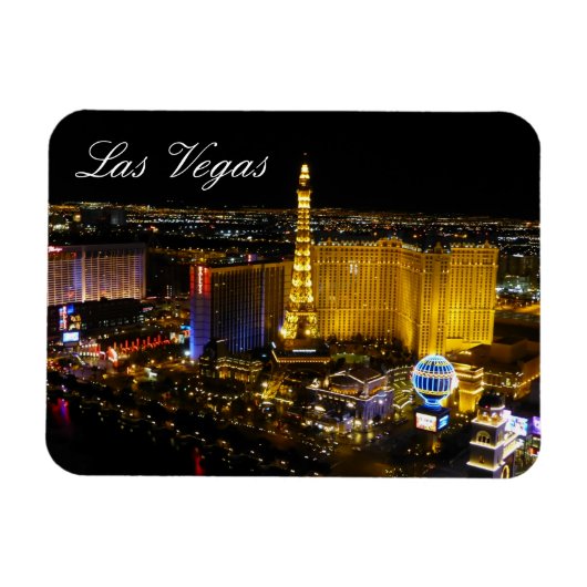Magnet Flexible Las Vegas Strip, Vue aérienne, Lumières nocturnes (Horizontal)