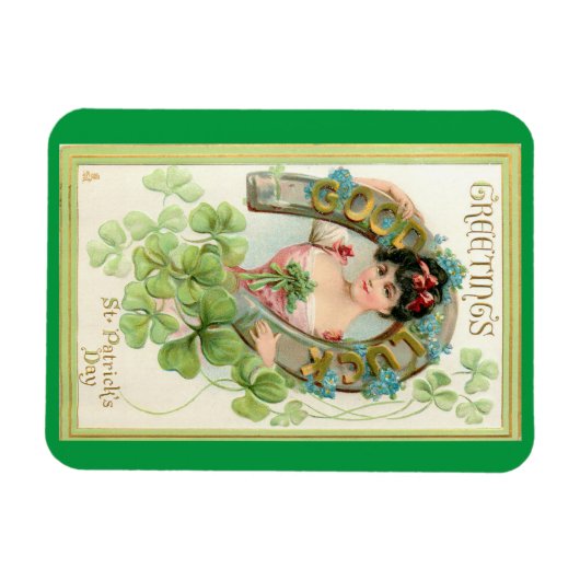 Magnet Flexible Lass irlandais avec aimant en fer à cheval (Horizontal)