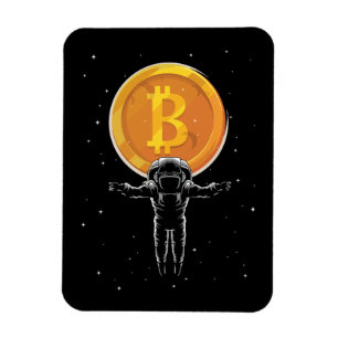 Magnet Flexible L'astronaute Bitcoin à la lune - Crypto Bitcoin