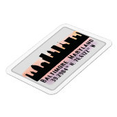 Magnet Flexible Latitude et longitude de Baltimore Skyline (Côté Gauche)