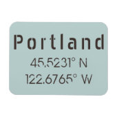 Magnet Flexible Latitude et Longitude de Portland (Horizontal)