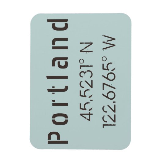 Magnet Flexible Latitude et Longitude de Portland (Vertical)