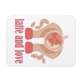 Magnet Flexible Latte et coupe d'amour, mains et citation de café (Horizontal)