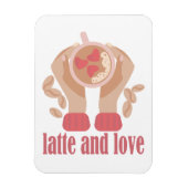 Magnet Flexible Latte et coupe d'amour, mains et citation de café (Vertical)