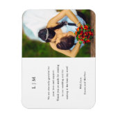 Magnet Flexible Lauren Noir et Blanc Monogramme Mariage élégant (Vertical)