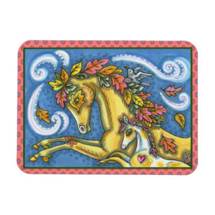MAGNET FLEXIBLE L'AUTOMNE COLORÉE PARTE SUR LE CHEVAL ET LE COLT W