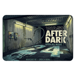 Magnet Flexible Lavage de Voiture Rétro Wash After Dark Aimant 4x6