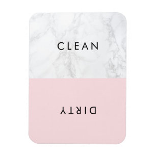 Magnet Flexible Lave-vaisselle moderne de marbre rose et blanc de