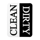 Magnet Flexible Lave-vaisselle noir sale propre (Vertical)