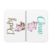 Magnet Flexible Lave-vaisselle Petit Cochon Propre/Sale (Horizontal)