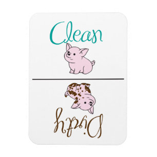 Magnet Flexible Lave-vaisselle Petit Cochon Propre/Sale