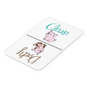 Magnet Flexible Lave-vaisselle Petit Cochon Propre/Sale (Côté Gauche)