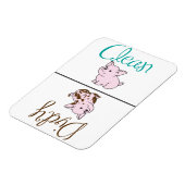 Magnet Flexible Lave-vaisselle Petit Cochon Propre/Sale (Côté Gauche)