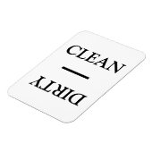 Magnet Flexible Lave-vaisselle propre noir blanc (Côté Gauche)