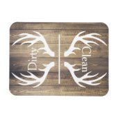 Magnet Flexible Lave-vaisselle rustique en bois de cerf blanc (Horizontal)