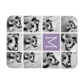 Magnet Flexible Lavender Instagram Photo Collage Personnalisé Mono (Horizontal)
