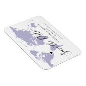 Magnet Flexible Lavender World Map Voyage Mariage Enregistrer la d (Côté Droit)