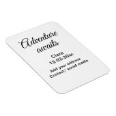 Magnet Flexible L'aventure commence ajouter nom date année lieu (Côté Droit)