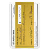 Magnet Flexible Law of Attraction Elegant Gold Abundance Check (Vertical)