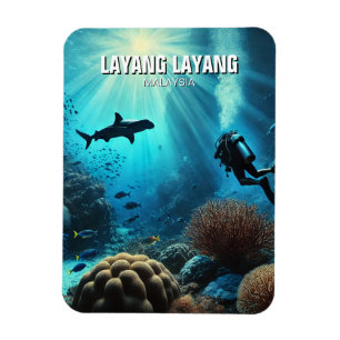 Magnet Flexible Layang Layang Malaysia Scuba Diver Hammerhead