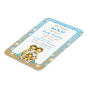 Magnet Flexible Le Baby shower bleu du jumeau afro-américain (Côté Gauche)