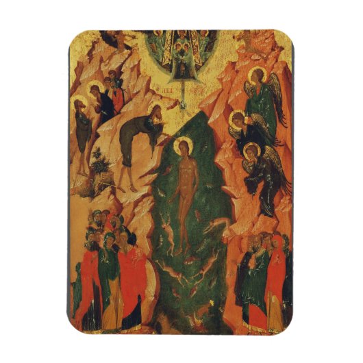 Magnet Flexible Le baptême du Christ icône byzantine (Vertical)