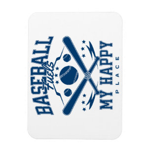Magnet Flexible Le baseball alimente mon endroit heureux