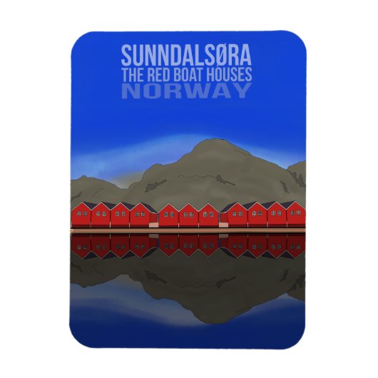 Magnet Flexible Le Bateau Rouge Maisons Sunndalsøra Norvège (Vertical)
