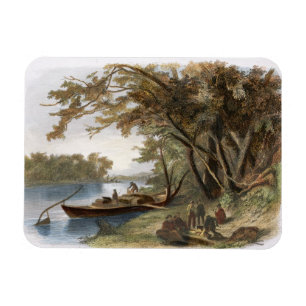 Magnet Flexible Le campement des voyageurs sur le Missouri, plat