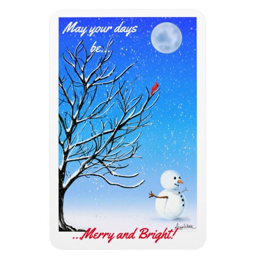 Magnet Flexible Le Cardinal et le Snowman (Vertical)