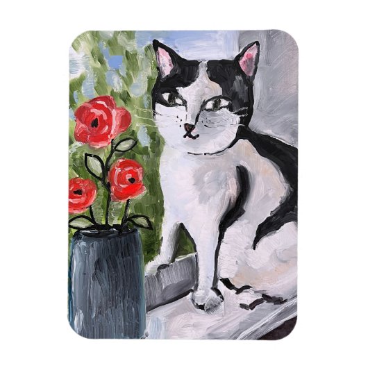 Magnet Flexible Le chat et les coquelicots (Vertical)
