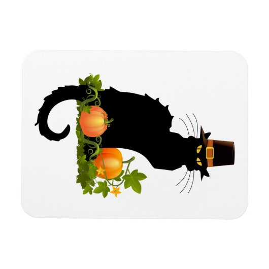 Magnet Flexible Le Chat Noir Thanksgiving and Pilgrim Turkey (Horizontal)