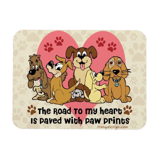 Magnet Flexible Le Chemin Vers Mes Chiens Du Coeur (Horizontal)