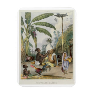 Magnet Flexible Le coiffeur de village, plaquent 6 des "Indiens",