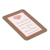 Magnet Flexible Le Corail Sur Burlap Boho Beach Wedding Collection (Côté Droit)