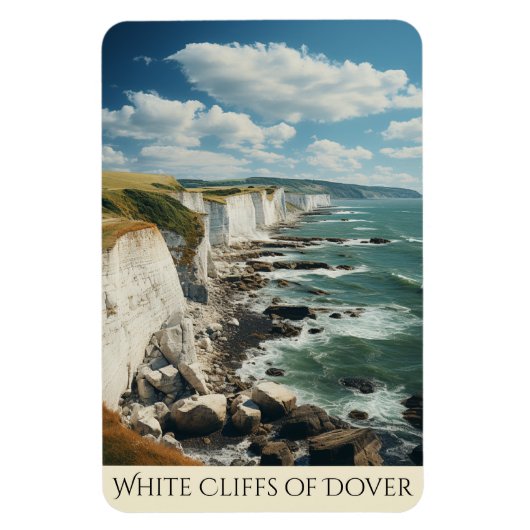 Magnet Flexible Le Dessin Des Falaises Blanches | Dover England (Vertical)
