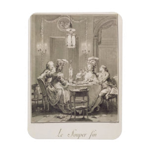 Magnet Flexible Le dîner fin, 1781, gravé par I.S. Helman (17