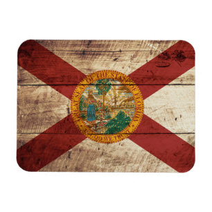 Magnet Flexible Le drapeau de l'État de Floride sur le vieux grai