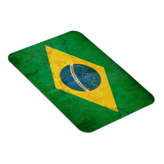 Magnet Flexible Le drapeau du Brésil à Grunge (Côté Droit)
