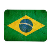 Magnet Flexible Le drapeau du Brésil à Grunge (Horizontal)