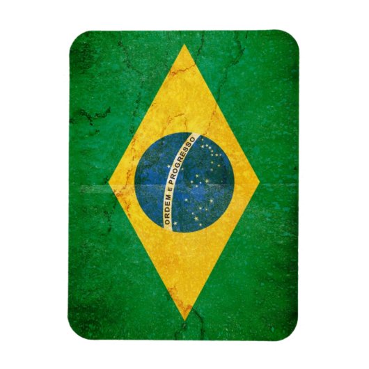 Magnet Flexible Le drapeau du Brésil à Grunge (Vertical)
